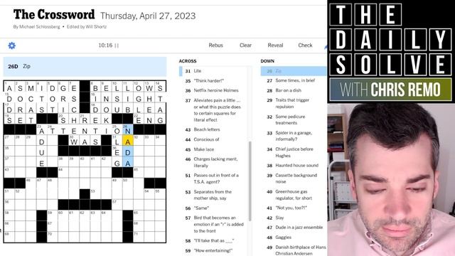 Thursday: A Bug in the Grid...? - 27 April 2023 New York Times Crossword смотреть онлайн