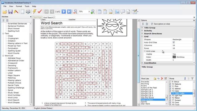 Vocabulary Worksheet Factory 4: Create a Word Search смотреть онлайн