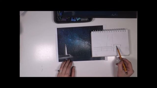 Рисуем пастелью Ночной маяк смотреть онлайн