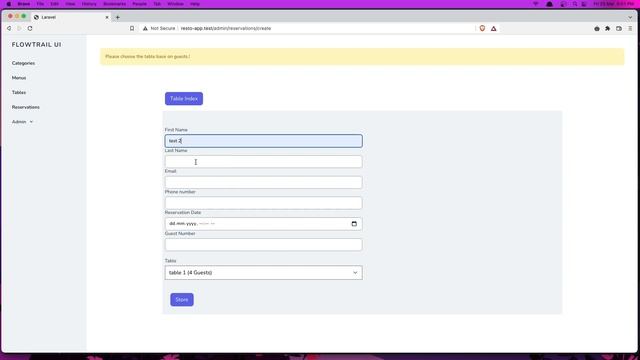 #20 Table, Date, Guests | Laravel Restaurant Reservation Website | Laravel tutorial смотреть онлайн