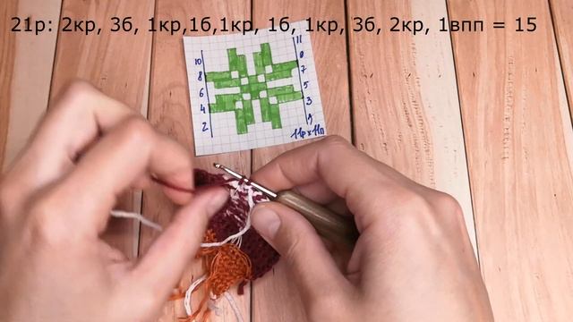 Плоский тигр в праздничной кофте. Снежинка - жаккард крючком. Тигр крючком. Crochet tiger amigurumi смотреть онлайн