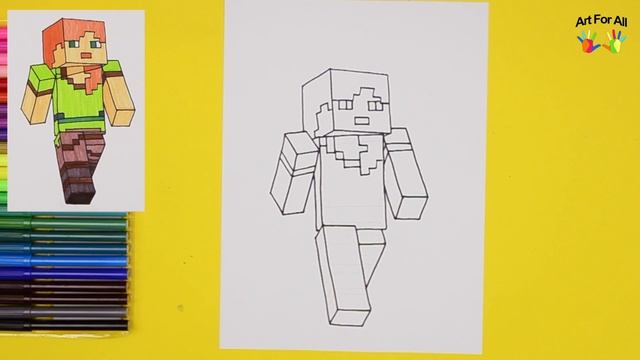 How to draw Alex (Minecraft) смотреть онлайн