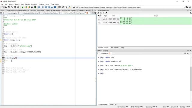 10. HSV ColorSpace (Advanced Computer Vision using OpenCV Python) смотреть онлайн