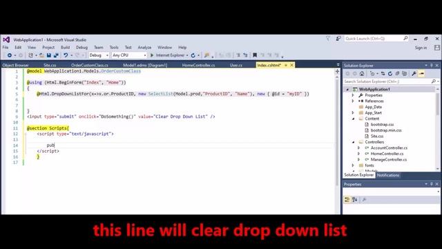 MVC - jQuery - How to clear empty drop down list using JavaScript смотреть онлайн