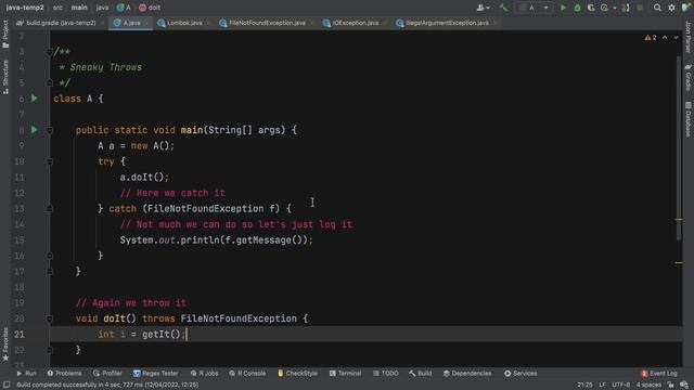 Sneaky Throws in Java with Lombok & The Problem of Checked Exceptions смотреть онлайн
