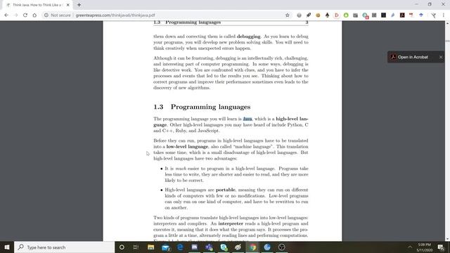 Think Java: How to Think Like a Computer Scientist Chapter 1 смотреть онлайн