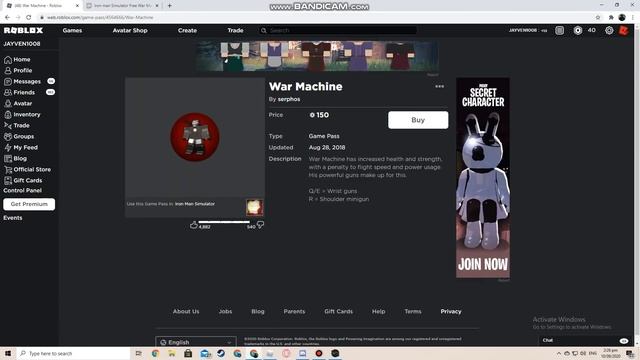 How to get free war machine on roblox Iron man simulator смотреть онлайн