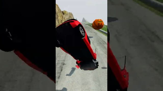 HUGE PUMPKIN RAIN! Halloween. Car crashes Beamng drive. Carantine. #shorts смотреть онлайн