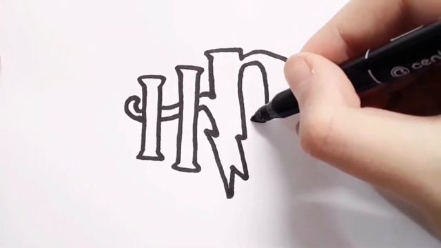 как нарисовать логотип ГАРРИ ПОТТЕР смотреть онлайн