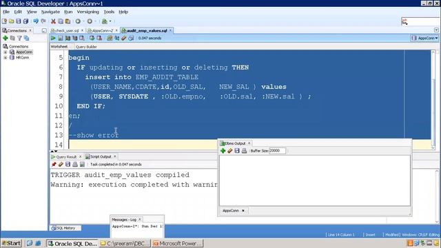 Oracle Database PLSQL - Trigger смотреть онлайн