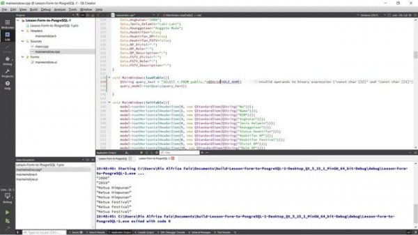 4. Qt Create a form to PostgreSQL Database | Programming With Mas Roy