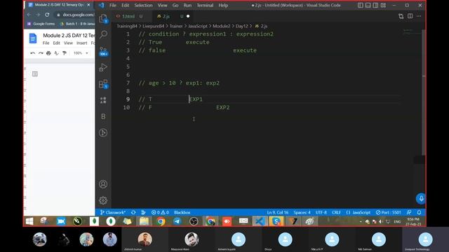 Day 12 Module 2 Ternary Operator in Hindi 27 Feb 2023 смотреть онлайн