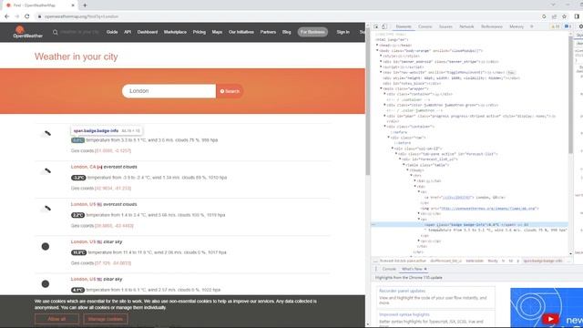 Python parsing weather on website webdriver ( by city name) смотреть онлайн
