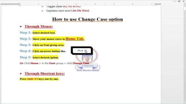 Change Case option in word| Presented by Munim Akhtar | Part#30 смотреть онлайн