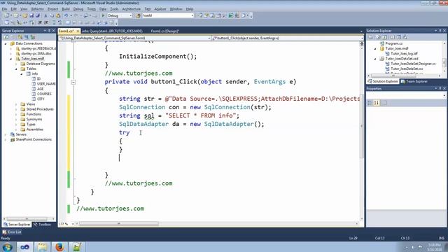 Using DataAdapter Select Command SqlServer смотреть онлайн