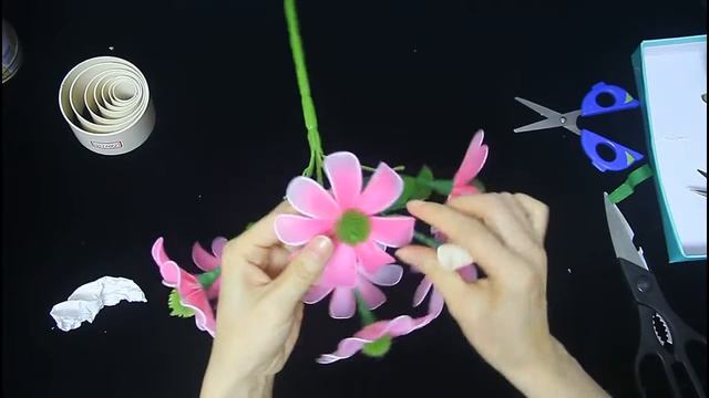 How to Make Mesh Nylon Stocking Flowers, Step by Step Easy & Simple Tutorial by Roze, Pink, Part 2 смотреть онлайн