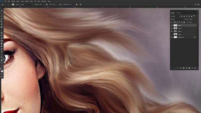 How to Paint Hair | How to Color Hair |Root Smudge| Art with Flo |Photoshop Oil Painting Brush смотреть онлайн