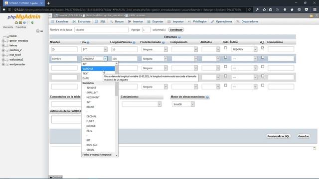 SQL: 18. phpMyAdmin: Crear tablas y tipos de variables (2017) смотреть онлайн