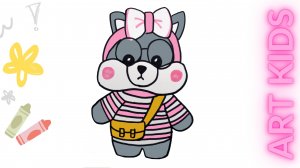 Как нарисовать игрушку собачку Шиба ину Лалафанфан / Пошаговый урок рисования для детей