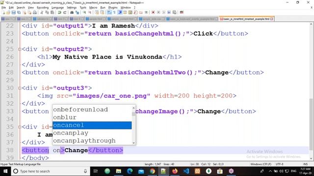 JavaScript/JQuery/TypeScript tutorial || Demo - 5 || by Mr. Ramesh On 17-04-2020 @7AM смотреть онлайн
