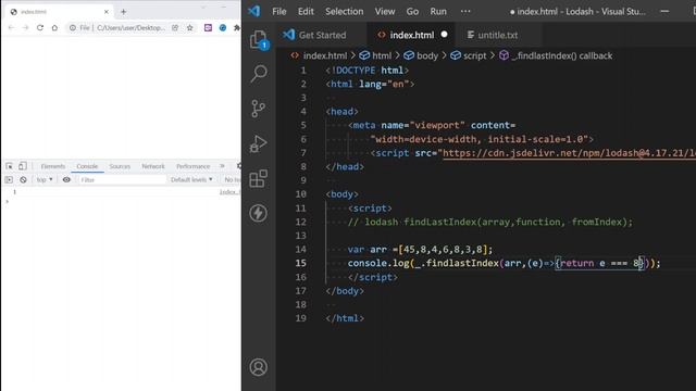 lodash findLastIndex() | lodash array methods смотреть онлайн