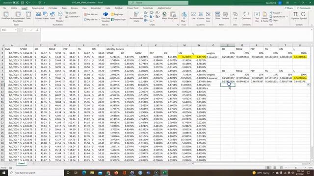 Calculate Beta, R-squared, expected return and more on a 5-security portfolio using Excel смотреть онлайн