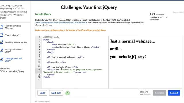 Your First JQuery - Making Websites Interactive with JQuery Challenge 1 смотреть онлайн