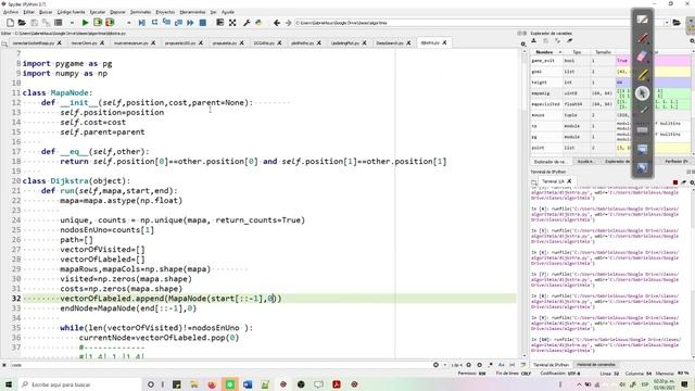 Dijkstra aplicado a un mapa con obstaculos usando python con el paquete de pygames смотреть онлайн