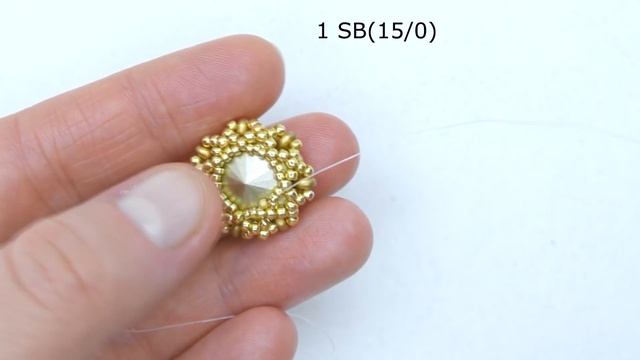 Handmade Jewelry- Beaded Earrings With 14 Mm Rivolis