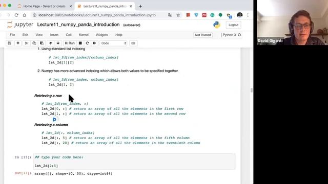 11. Numpy and Pandas - David Giganti смотреть онлайн