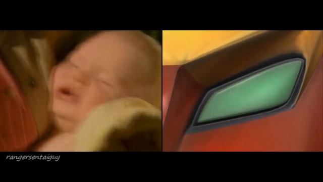 Power Rangers Wild Force Kongazord First Appearance Split Screen (PR and Sentai version) смотреть онлайн