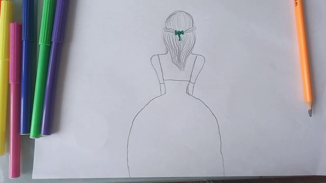 Как Нарисовать девушку со спины/drawing смотреть онлайн