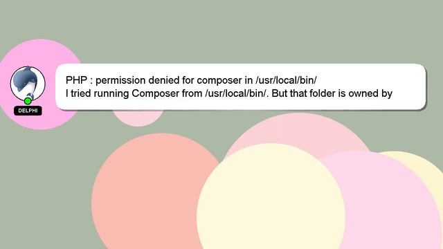 PHP : permission denied for composer in /usr/local/bin/ смотреть онлайн
