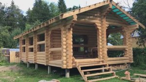Дом из бревна под усадку