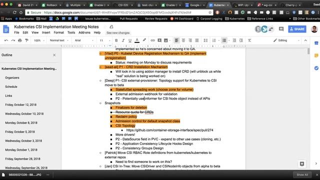Kubernetes SIG Storage - CSI Implementation Workgroup 20181012 смотреть онлайн