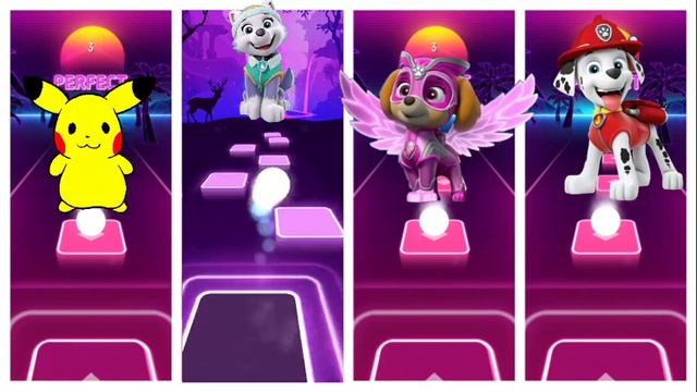 pikachu song Vs rocky Vs skye Vs marshall paw patrol tiles hop pikachu V paw patrol tiles hop gamin смотреть онлайн