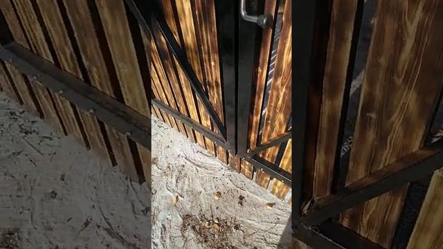 Распашные ворота с деревянным штакетником смотреть онлайн