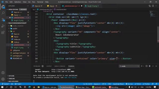 Joke Generator App With React And Material Ui React js Tutorials for beginnerss hindi GreatCoders смотреть онлайн