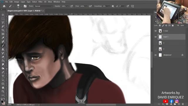 Digital Painting using Photoshop and an XP-Pen drawing tablet Part 3. смотреть онлайн