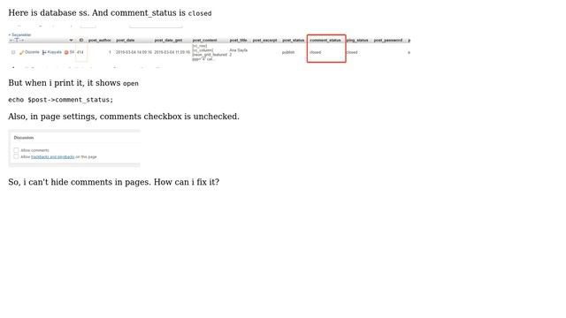 Wordpress: Comment status shows 'closed' in db, but it shows 'open' when i echo it смотреть онлайн
