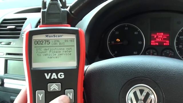 VAG405 Erase VW Check Engine Light смотреть онлайн