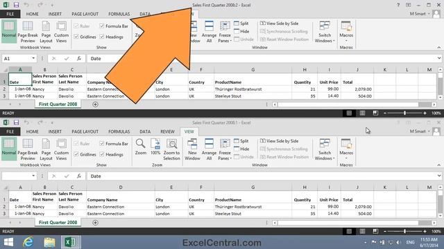 6-1: View the Same Excel Workbook in Two Side-by-Side Windows смотреть онлайн