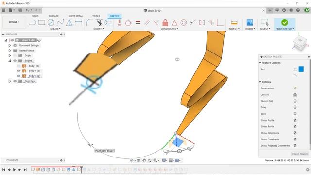 Fusion 360 - Chair Frame (No 3D Sketch) смотреть онлайн