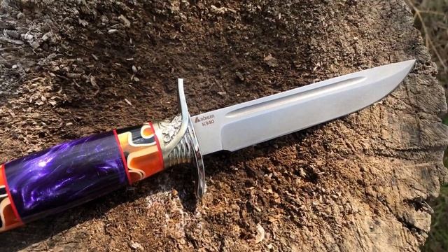 Нож финка "НКВД", клинок Bohler K340, рукоять наборный акрил смотреть онлайн
