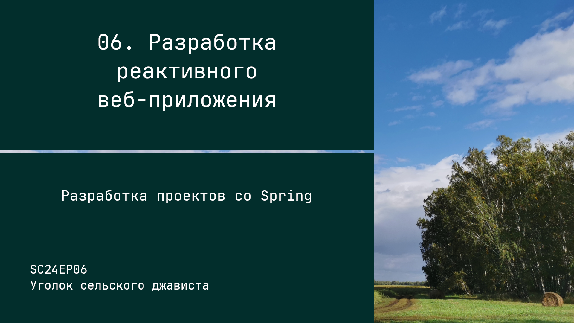 SC24EP06 Разработка реактивного веб-приложения - Разработка проектов со Spring смотреть онлайн