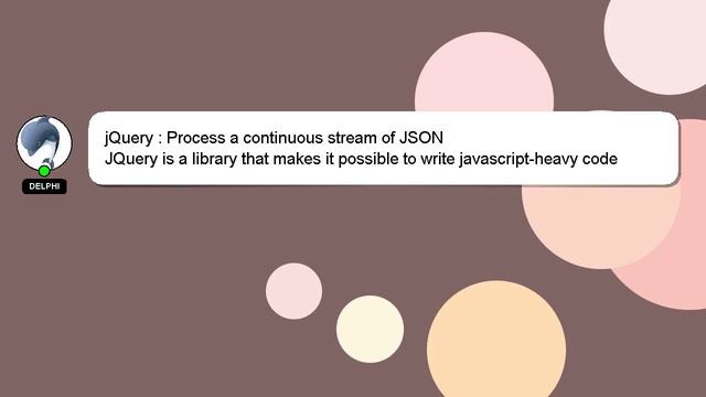 jQuery : Process a continuous stream of JSON смотреть онлайн