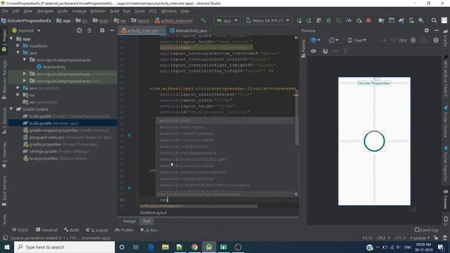 how to create circular progress bar in android studio смотреть онлайн