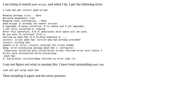 Ubuntu: php-fpm isn't installing correctly смотреть онлайн