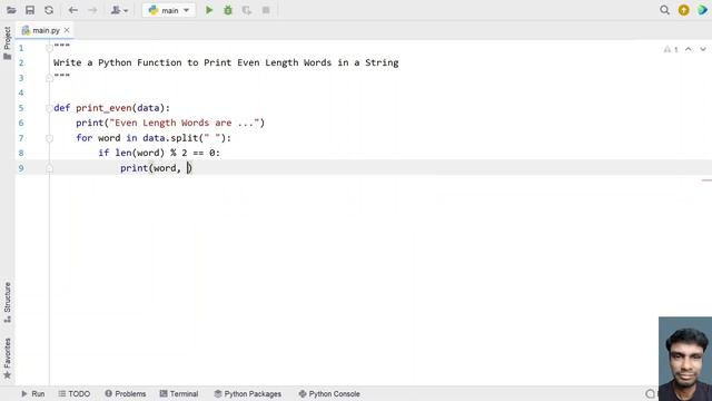 Write a Python Function to Print Even Length Words in a String смотреть онлайн