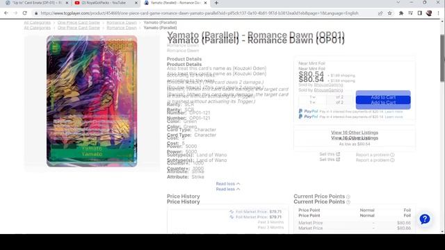 What's Happening to Yamato's Alt Art?? | One Piece Card Game: Romance Dawn смотреть онлайн